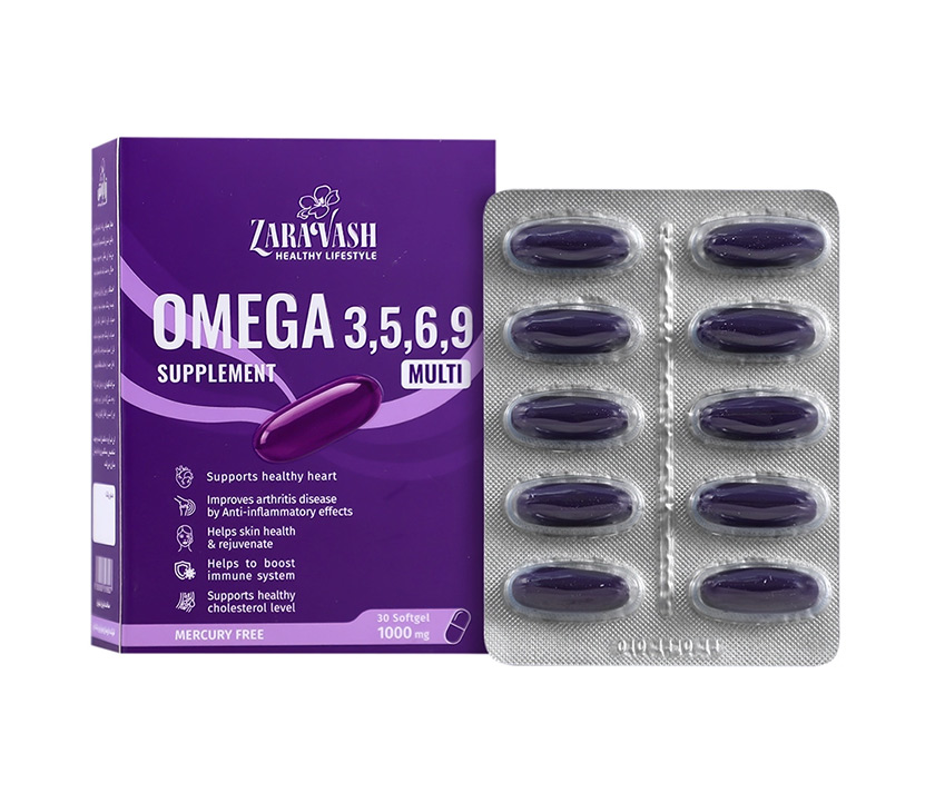 کپسول سافت ژل امگا 3 5 6 9 زراوش | Zaravash Omega 3 5 6 9 Softgels